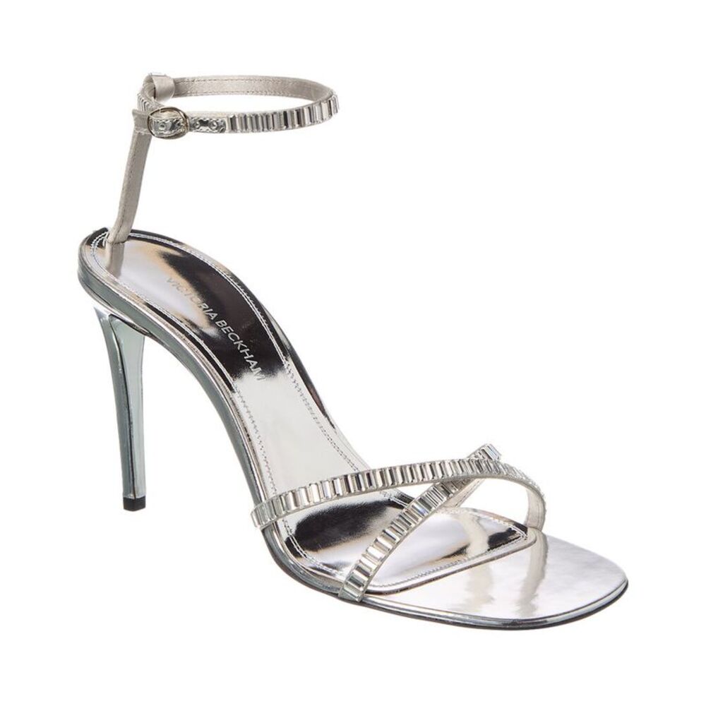 Victoria Beckham Rhinestone Satin Sandal, Silver